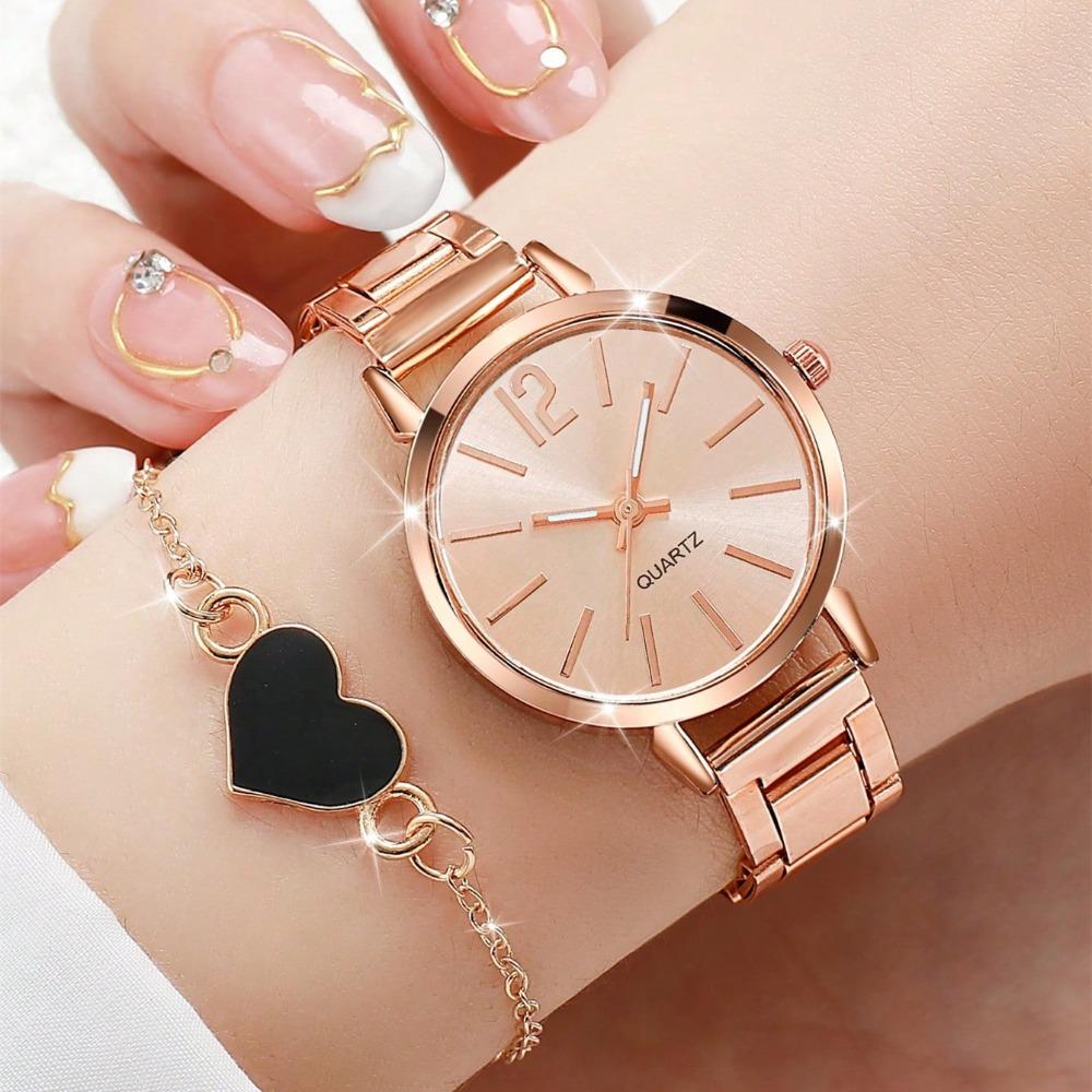Ladies Watch Temperament Steel Belt Ladies Watch Watch, Simple Trend Ladies Quartz Watch Bracelet Set