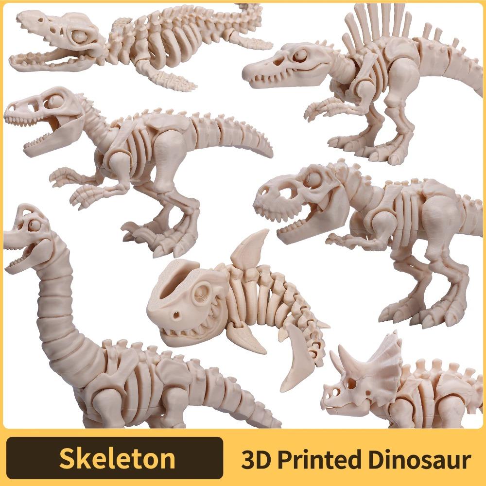Giocattolo Dinosauro Stampato in 3D Statuetta Scheletro T-Rex Mosasaurus Preistorico da Collezione Articolato Decorazione da Scrivania per Adolescenti
