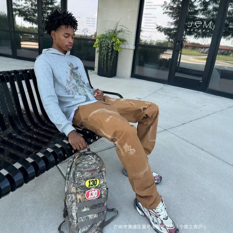 Mens Hooded Sweatshirt Hip Hop Style Printed Loose Fit Casual Winter Wear Teens