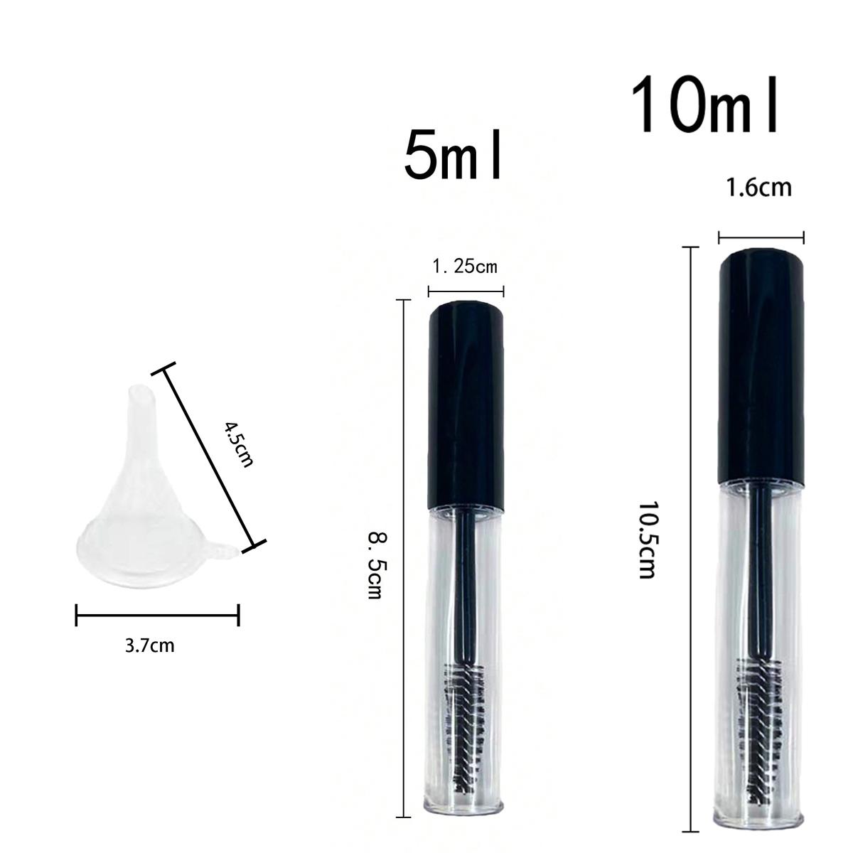 

5 шт., 5 мл, 10 мл, пустой тюбик для туши с палочкой для ресниц, контейнер для крема для ресниц с воронками, инструменты для переноса для бутылки с тушью «сделай сам» 10ml&Plastic