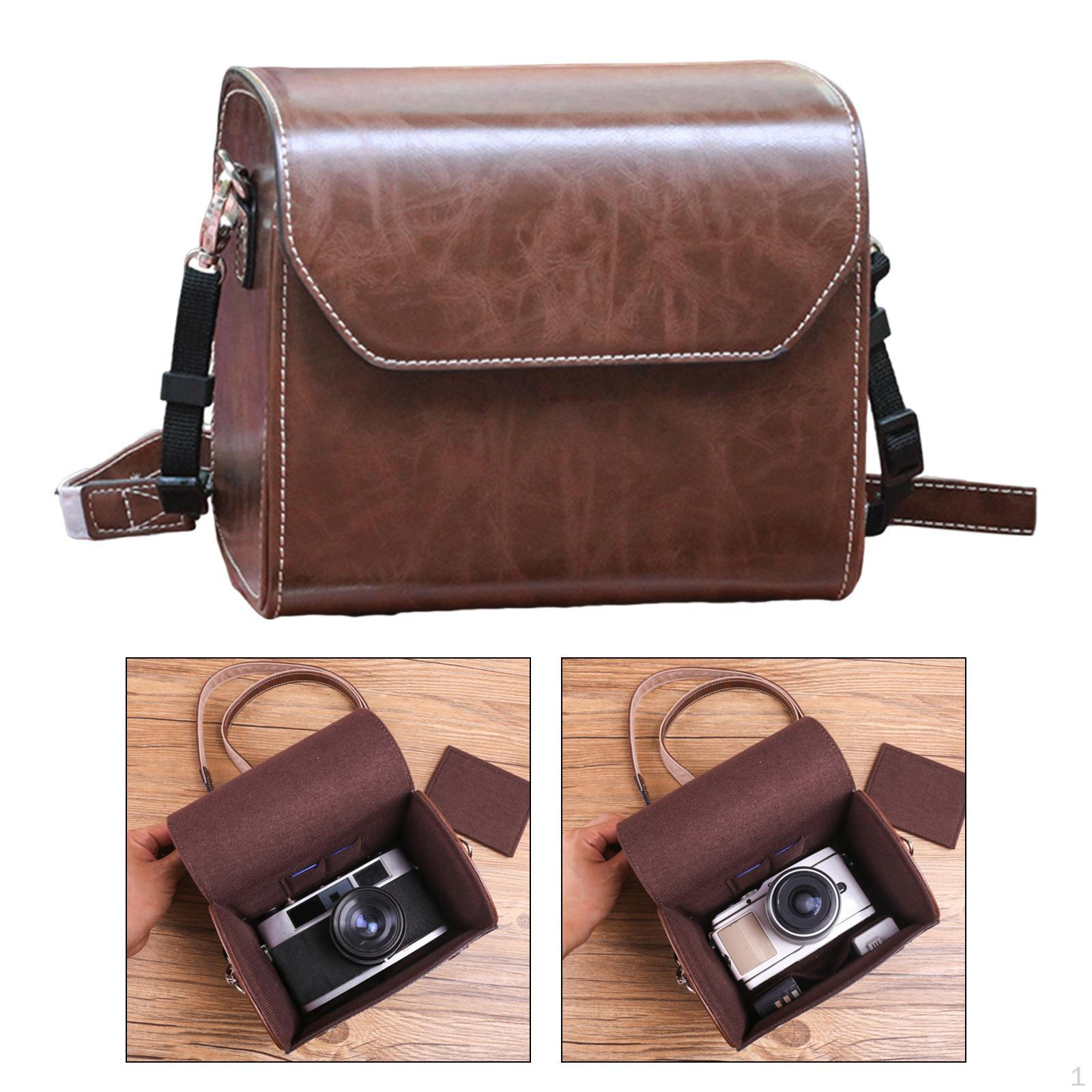 

Сумка для фотокамеры, модный легкий подарочный чехол для путешествий, компактный чехол для аксессуаров из искусственной кожи темно-коричневого