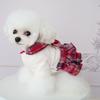 Pet Autumn and Winter Plaid Dress Tie Multi-layer Skirt Cold Resistant and Warm Jacket Dog Clothes for Small Dogs