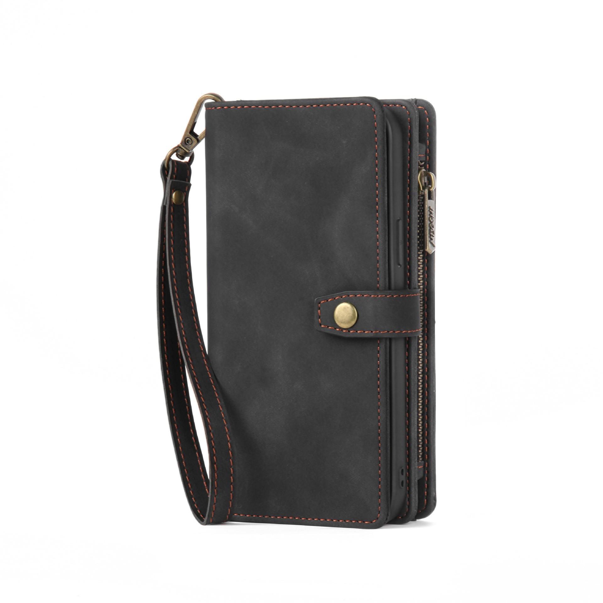 

Новый многофункциональный кожаный чехол для телефона S23PLUS, чехол-кошелек для телефона Pixel7, откидной чехол 2-в-1 из кожи Samsung A51+5G чёрный