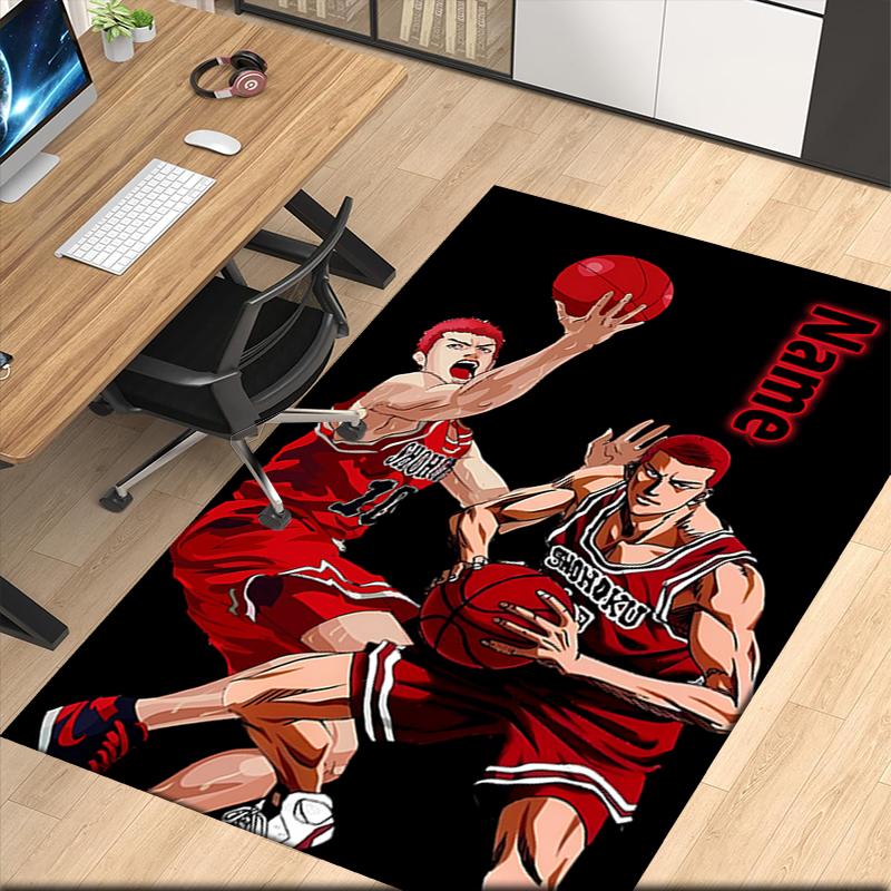 Custom Name Slam Dunk Printed Carpet, for Office Chair Living Room Bedroom Kitchen Room Decor Gifts.