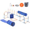 Agility Set Dogs 11 Piece Agility Equipment For Dogs With 2 Tunnels Height Adjustable Jump Ring And Hurdles Slalom Pole