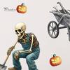 Durable PVC Wall Murals Halloween Sticker, Pumpkin Witch Skeleton Printed, Self-adhesive Waterproof Autumn Harvest Stickers Decals, for Farm