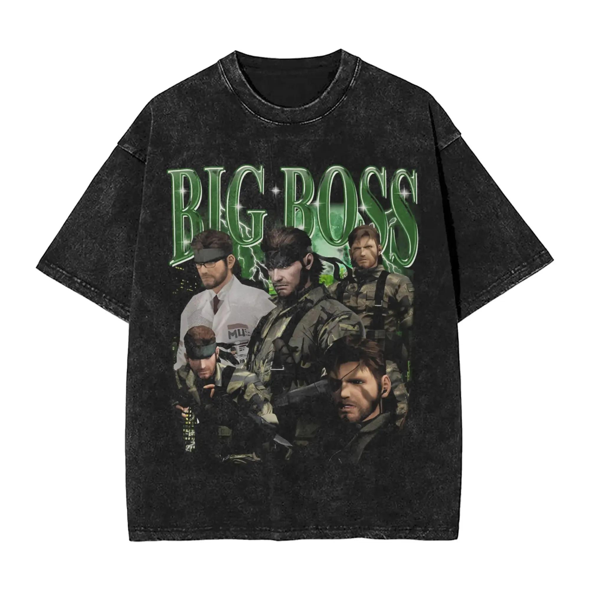 

Metal Gear Solid 3 The Boss & Naked Snake Dual Legacy Vintage Acid Wash Oversized Black T-Shirt | Tactical Espionage Game Fan Merch Tee XXXL різнокольоровий