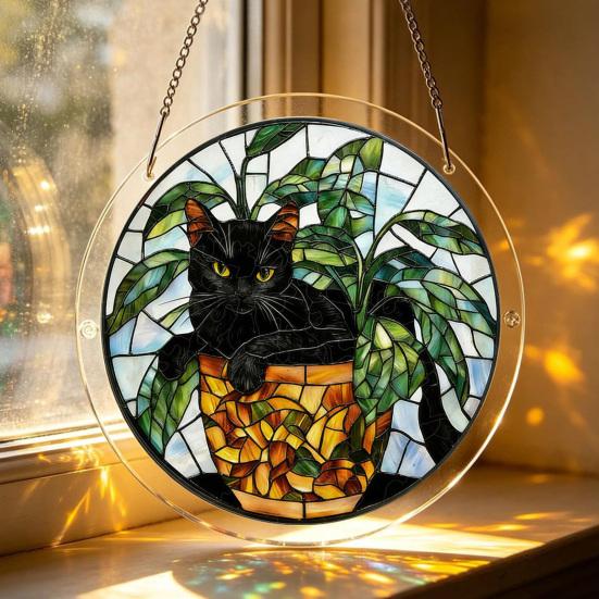 Yousheng Acrylic Puzzle Suncatcher DIY Jigsaw Puzzle Suncatcher Kit with UV Printed Design Colorful Window Hanging Ornament for Home Garden Decor