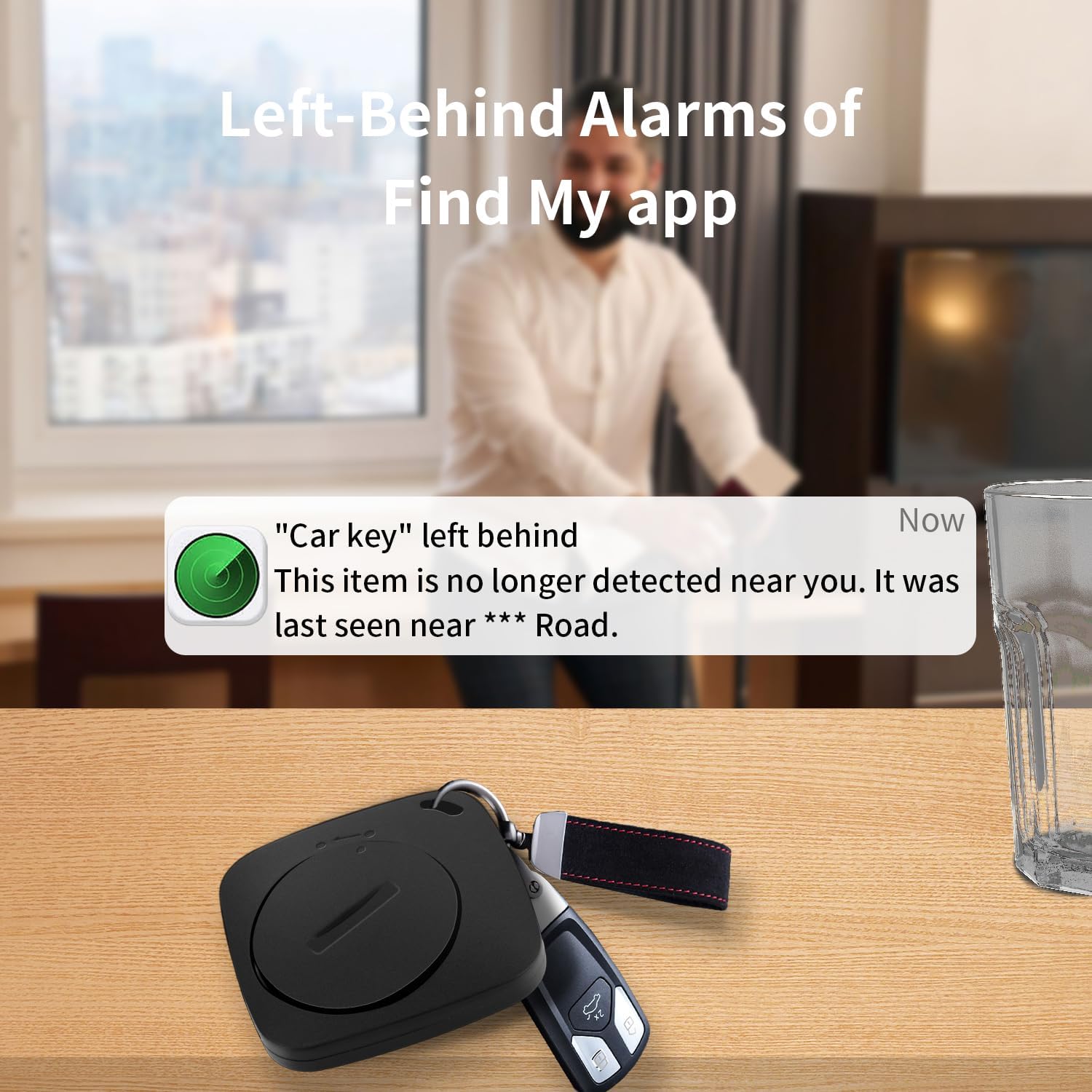 1 Pack Key Finder Smart Bluetooth Tracker Item Finder Work with Apple Find My Square