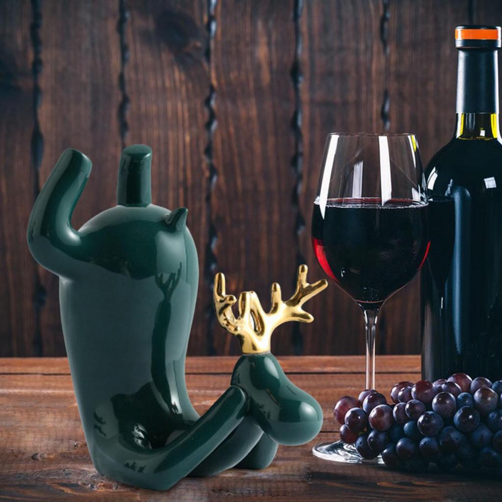 Holder, Ceramics Tabletop Rack Glass Bottles Red Bottle Display Holders for Home