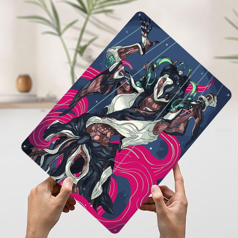 Warframe Nidus Tin Plaque Poster Customized Wall Art Retro Vintage Metal Signs for Man Cave Modern Home Decoration Luxury Decor