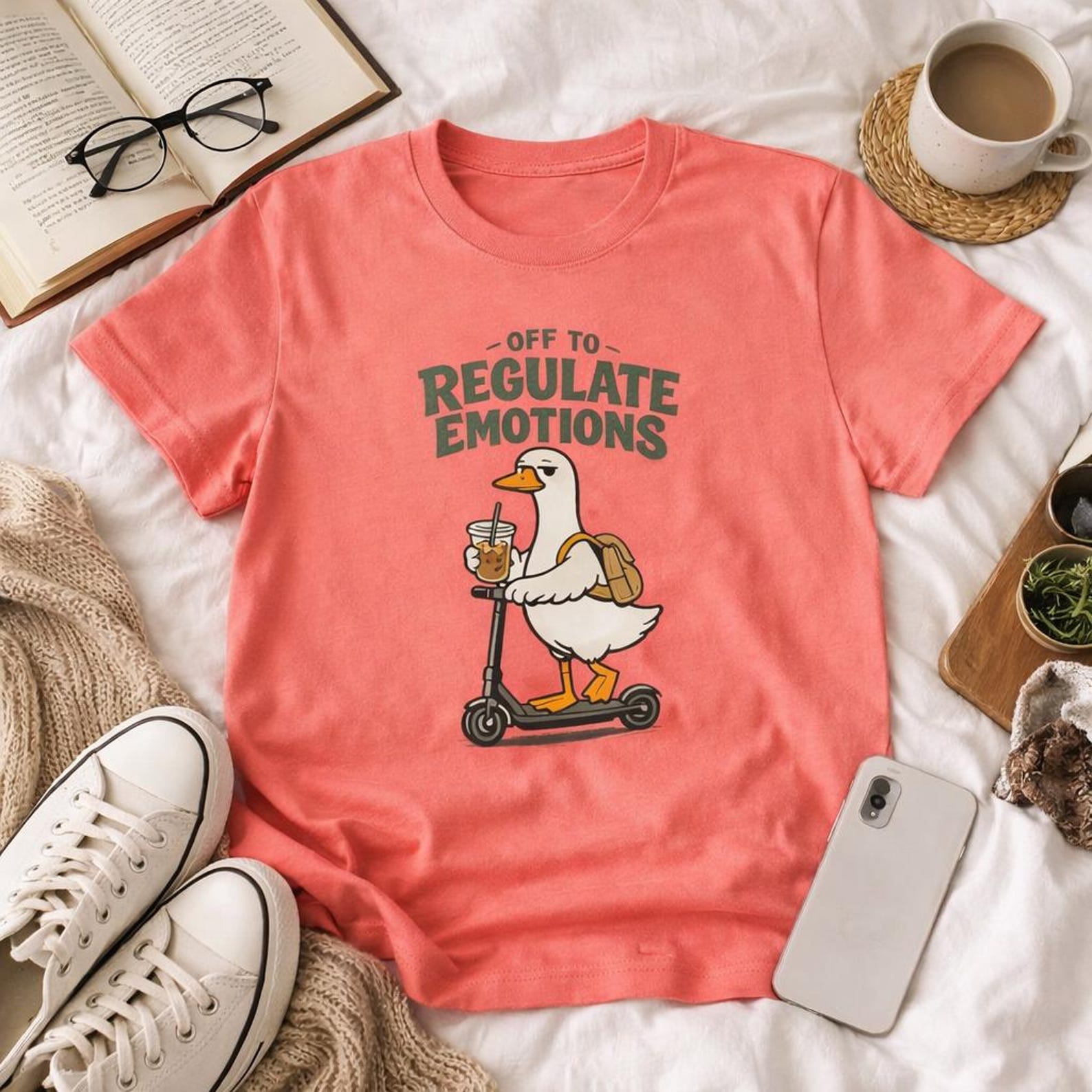 Regulate Emotions Goose T-Shirt, Funny Mental Health Tee 4XL