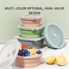 Collapsible Food Storage Container with Lid Portable Silicone Food Container Microwave Freezer Safe Lunch Box