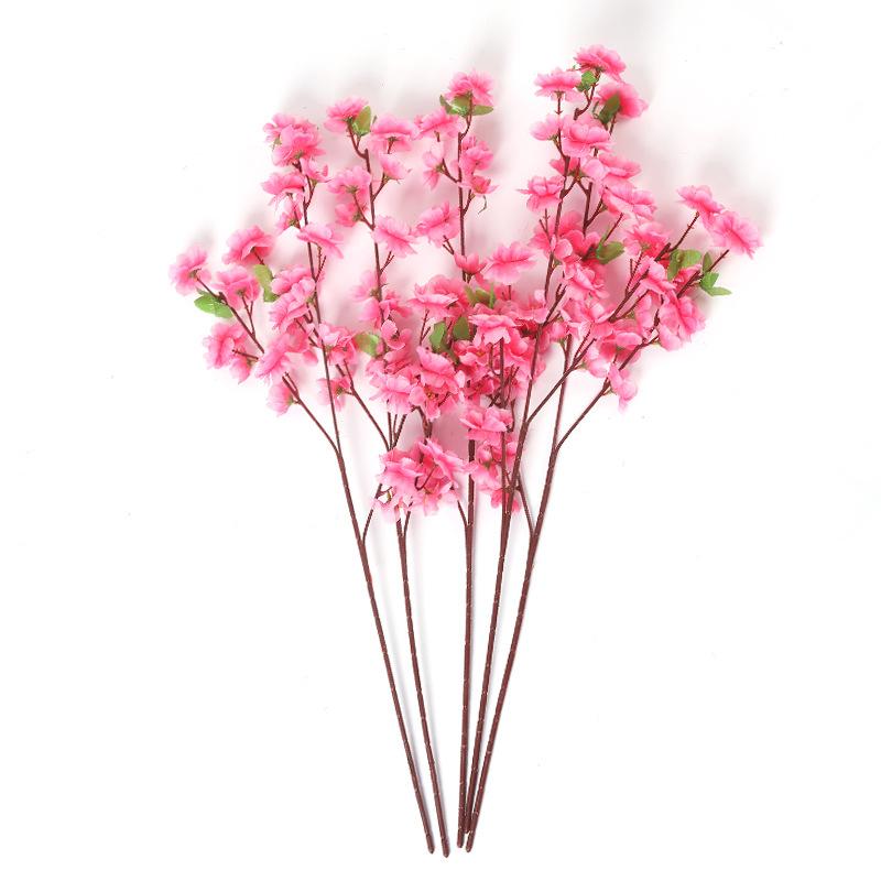 Simulation Peach Blossom Branch Fake Flower Single Dried Flower Cherry Blossom Living Room Ornament Branch Plum Blossom Silk Flower Fake Tree