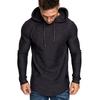 T-shirt con cappuccio a maniche lunghe da uomo, vestibilità larga, casual, streetwear