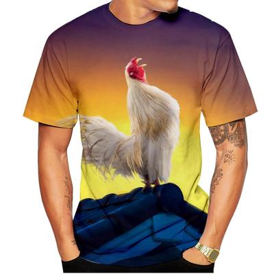 New Summer Fashion Graphic Print T Shirt Rooster Fun Men Ladies Kids Street Style Breathable Lightweight Sports Tops
