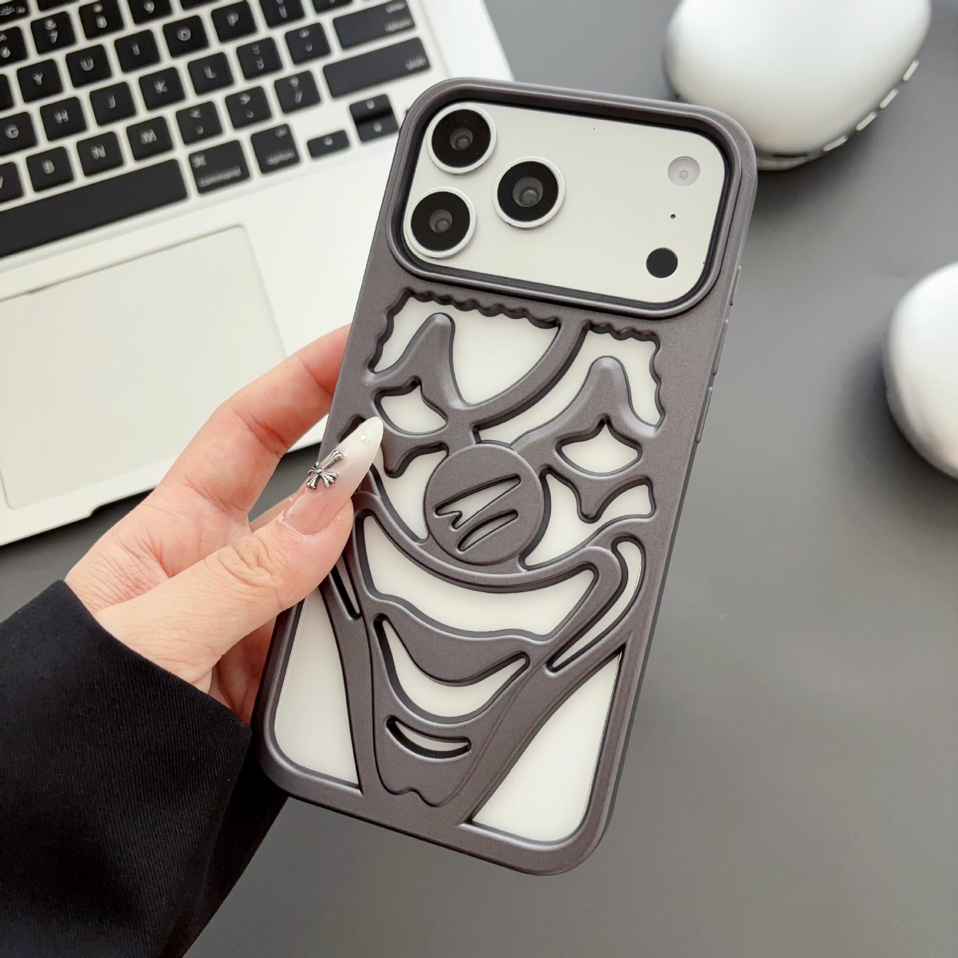 

Clown-Themed Frosted Hollow Phone Case, Drop-Proof, for Apple 13/14/16/17 Pro Max 13 Pro Max
