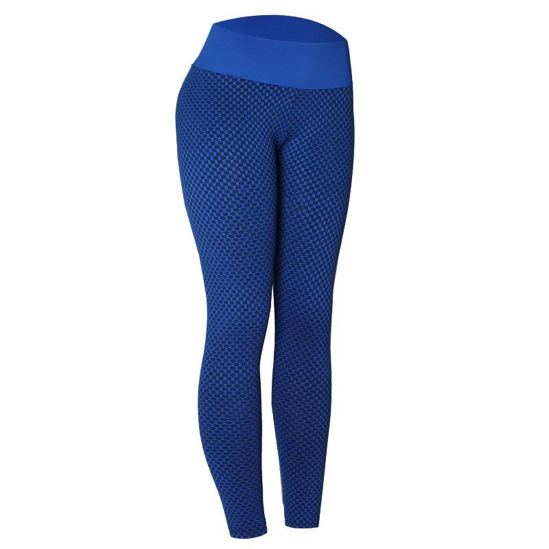 Europäische Waben Jacquard High-Waist Po-Lifting Yoga-Leggings für Damen