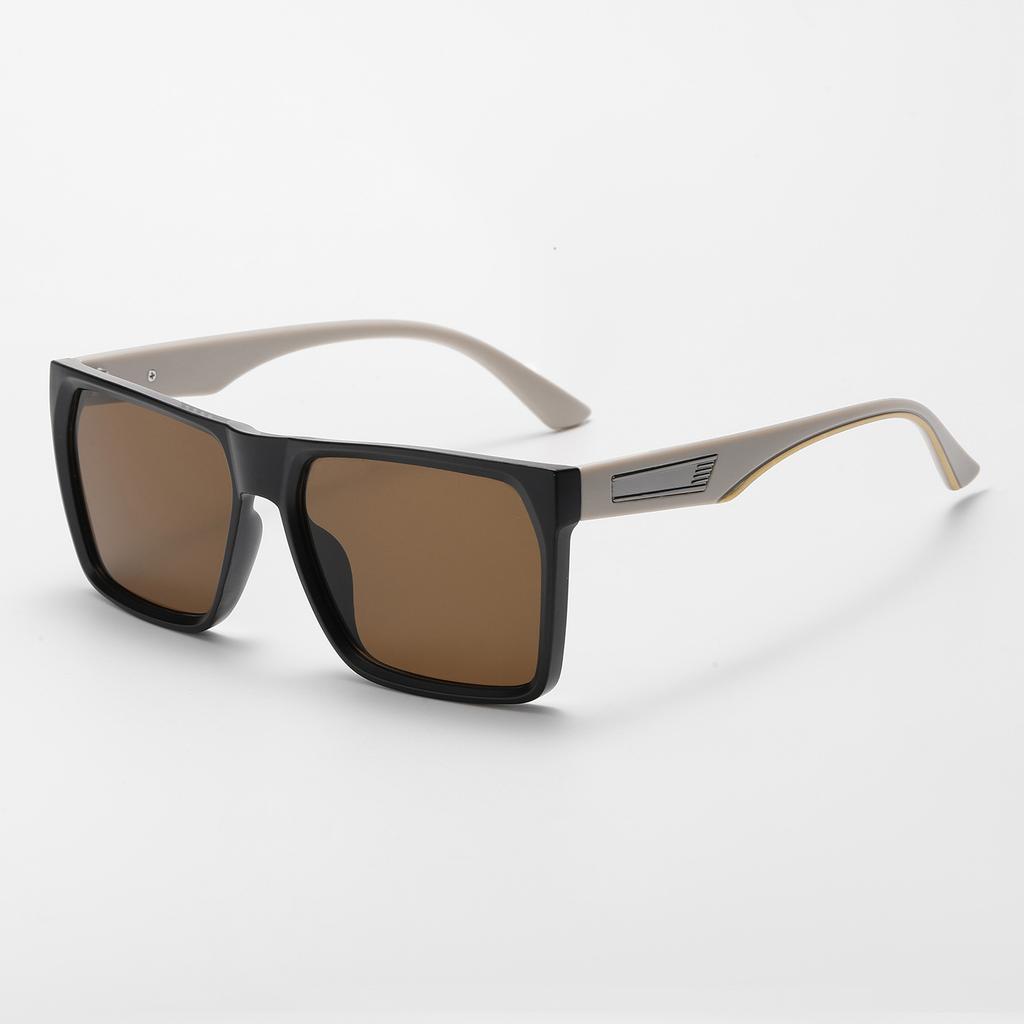 New box sunglasses men's gray lenses black frame PC material sunglasses fashion wear
