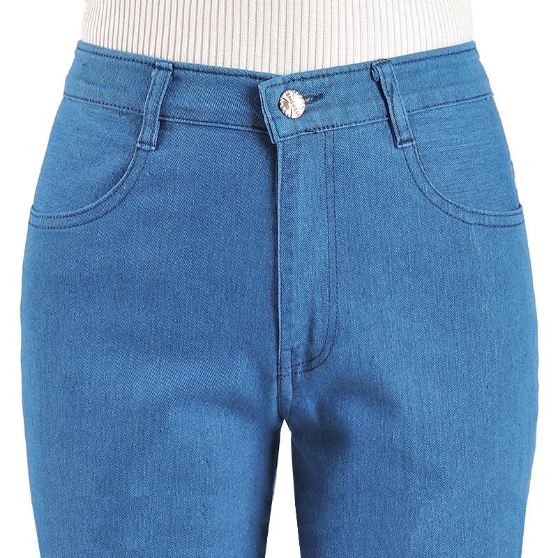 

Женские джинсы с высокой эластичной талией и прямыми штанинами - Весенне-осенние, Свободного кроя, Летний тонкий стиль для женщин среднего и пожилого возраста. Waist 36