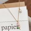 Summer Tulip Pearl Necklace: High-End Beaded Pendant, Light Luxury, Sophisticated Women's Clavicle Chain.