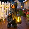 Solar Lights Solar Powered Bear Statue Decorative Lights Resin Figurine Statues Lamps for Garden Decor Lawn Yard Outside Home