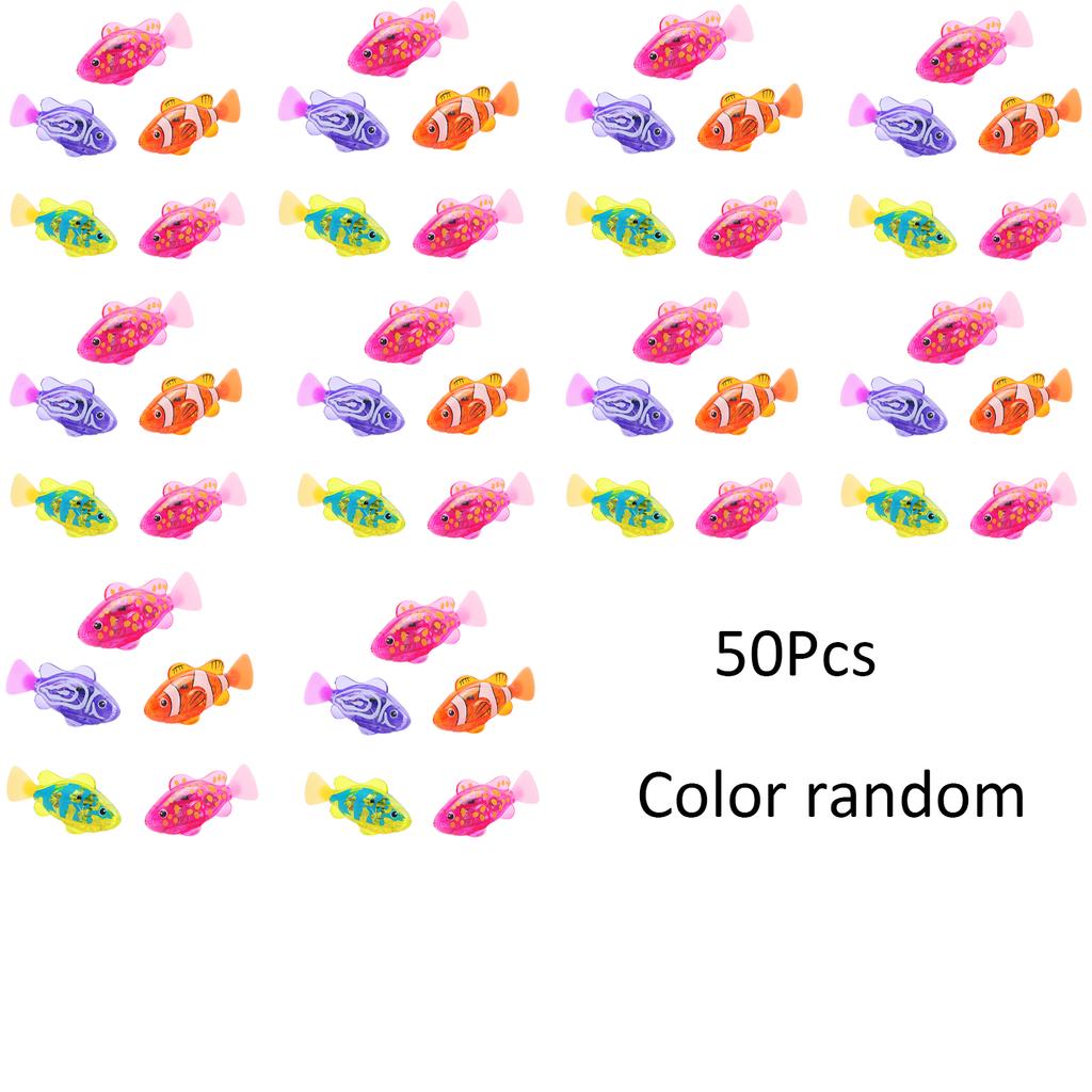 1Pc-50Pcs Baby Bathing Light Sensing Electronic Fish Water Play Toy, Simulating Small Fish Swimming,Suitable For Teasing Kittens