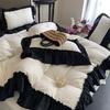 French Large Lace Bedding Set Four-piece Set Princess Style Skin-friendly and Comfortable Washed Quilt Cover Bed Sheet Pillowcase