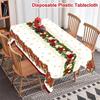 Christmas Tablecloth Holly Poinsettia Xmas Table Cover Christmas Decorations for Home 2026 Navidad Noel Gift New Year Tablecover