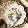 8.4inch Ceramic Dinner Plate Vintage Floral Cake Dessert Dishes Snack Plates Household Dinnerware For Coffee Shop