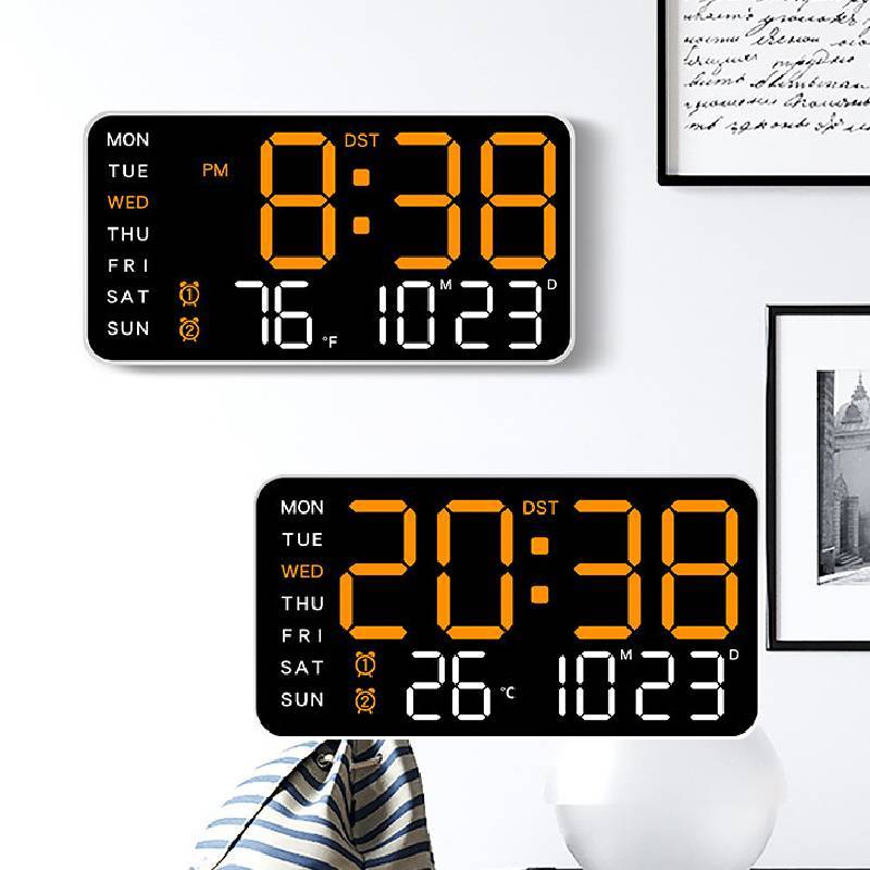 Minimalist Digital Wall Clock With Led Display And Night Light For Living Room Decor