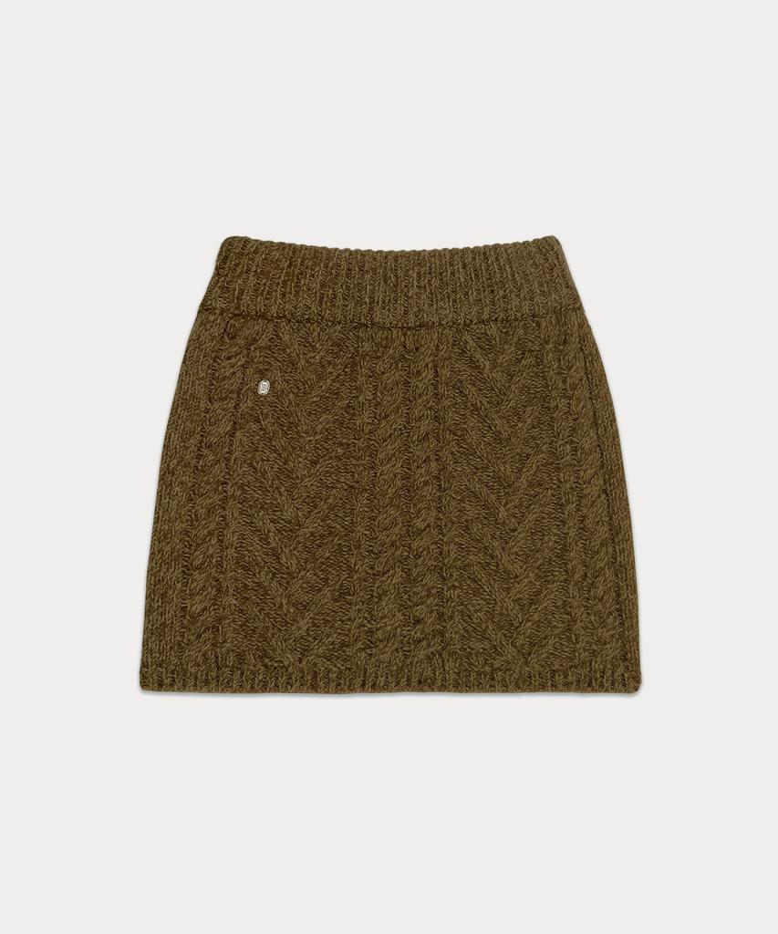 Sseomweeobeoteo Colleen Cable Knit Skirt - Brown