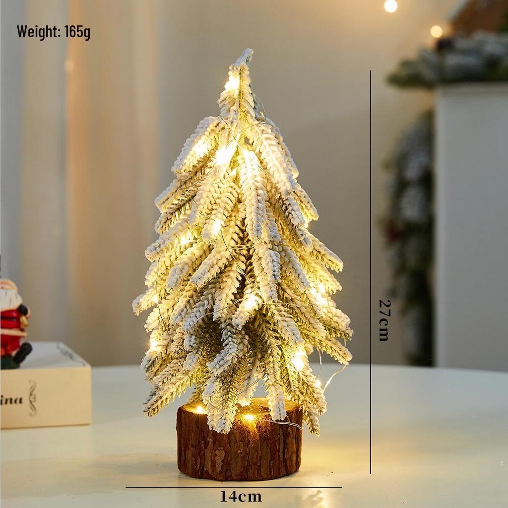 Mini Potted Christmas Tree with Snow - Perfect for Desktops, Hotels, Malls, and Window Displays