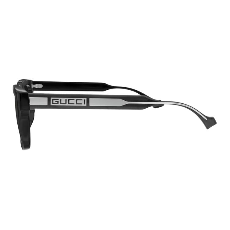 Gucci Color Block Letter Print Rectangular Sunglasses Men Sunglasses Black GG1732SK-001
