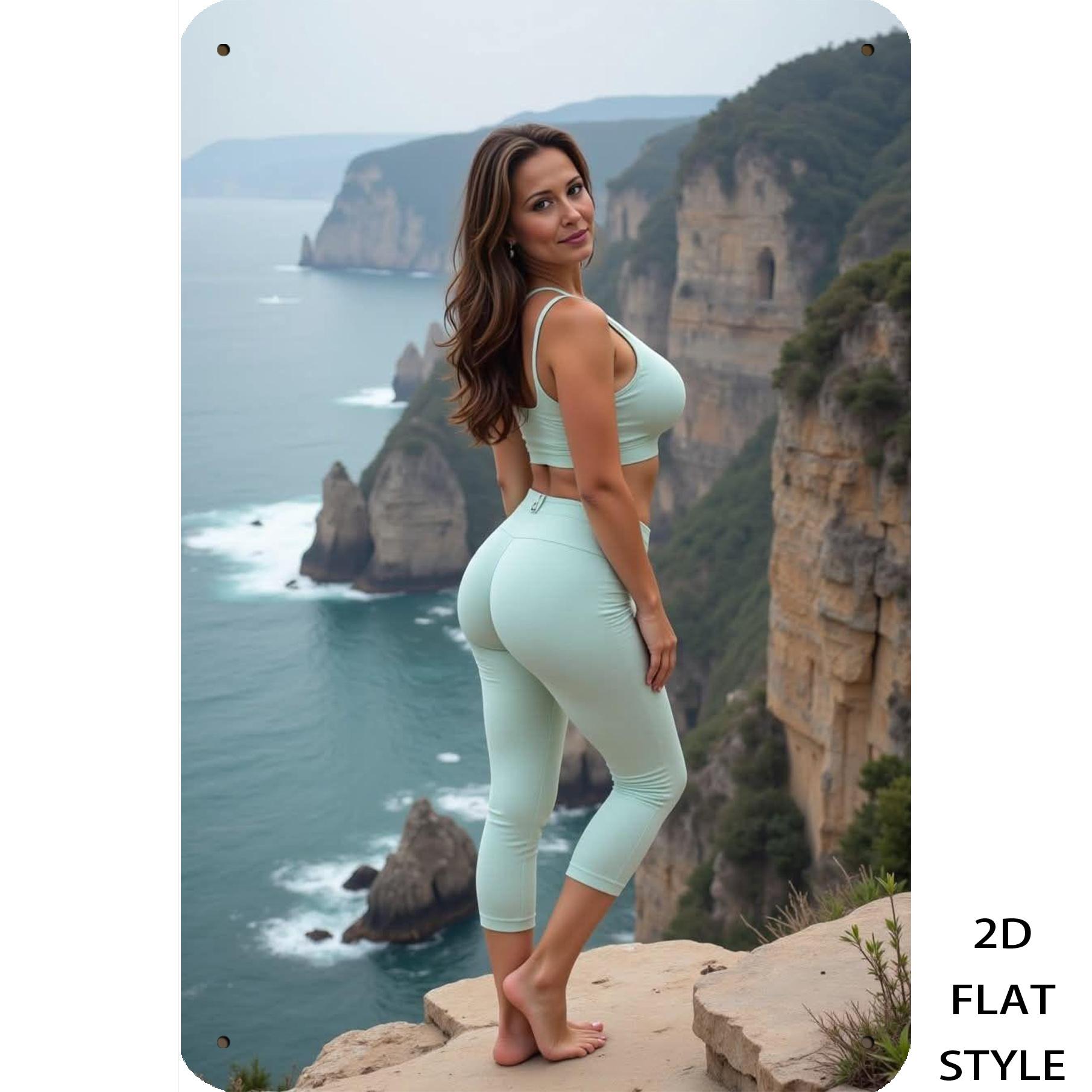 

IronVitals Metal Art Sign Cliffside Fitness Girl Poster x Inch Industrial Decor for Garage Wall Holiday Gift 20x30cm（7.8x11.8inch）