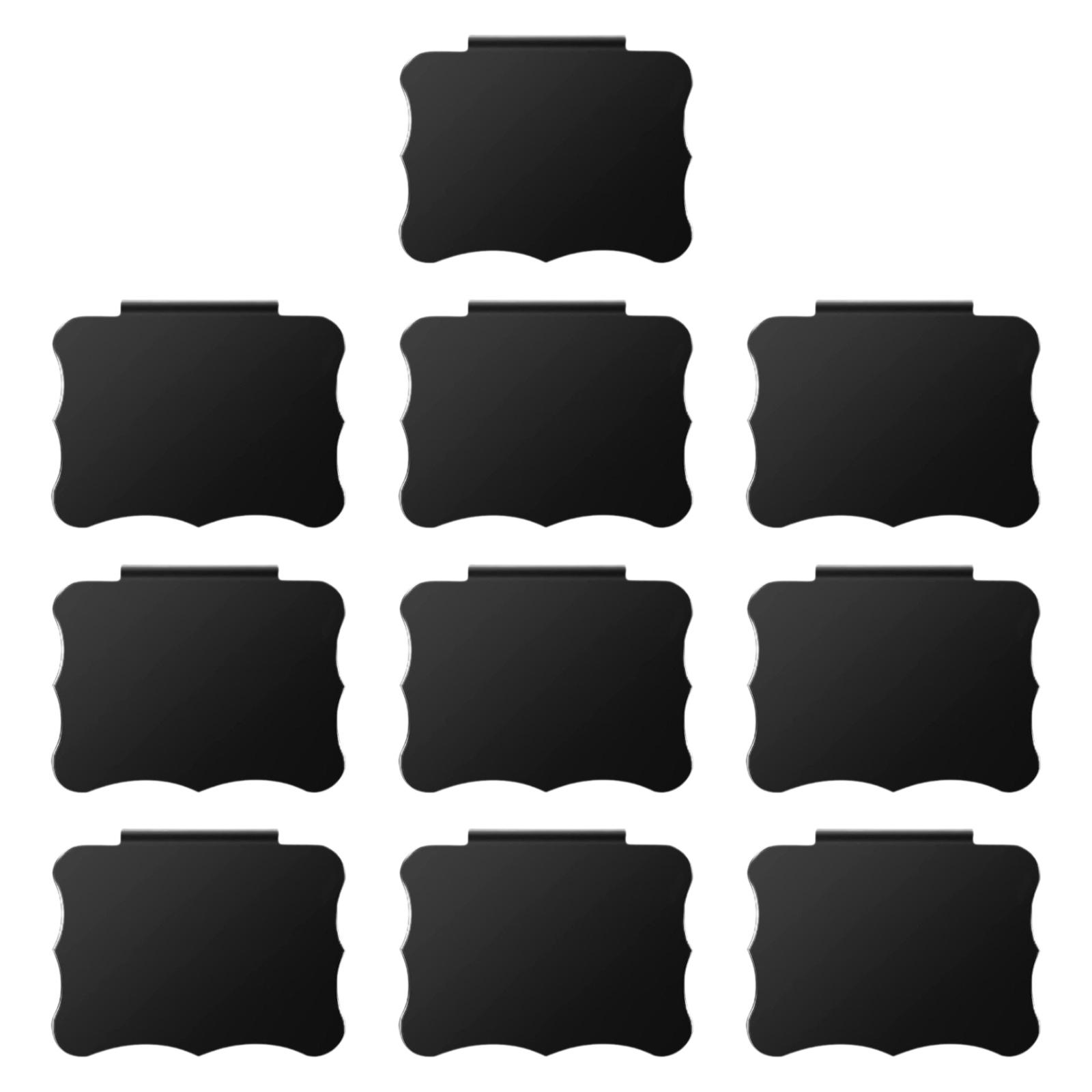 

10x Black Square Detachable Basket Label Clip Classification Label for Wedding Party Table Number Kitchen Utensil Basket Storage