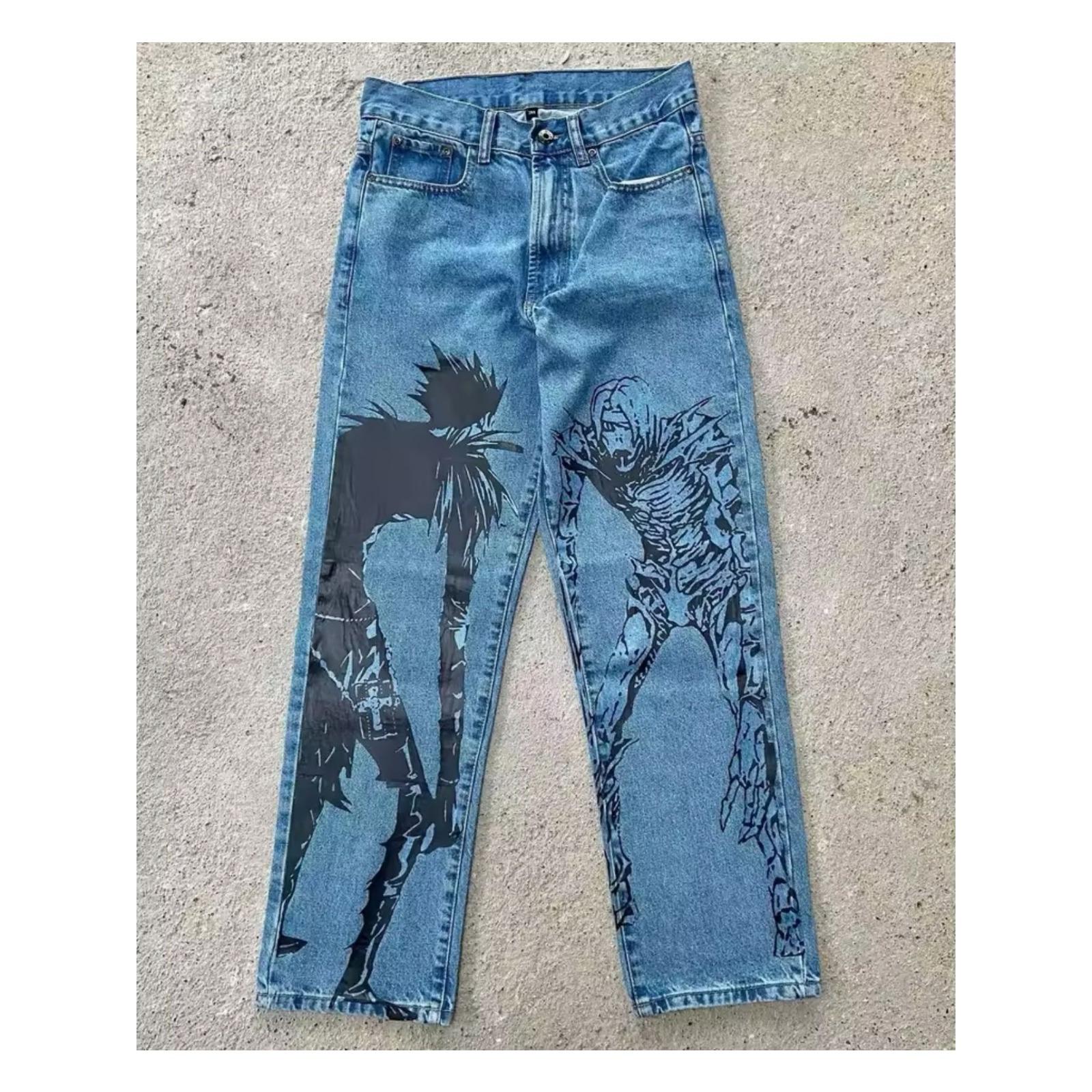 

Harajuku High Street Y2k мешковатые джинсы панк-популярный принт широкие джинсовые брюки джинсы уличная одежда брюки XXL