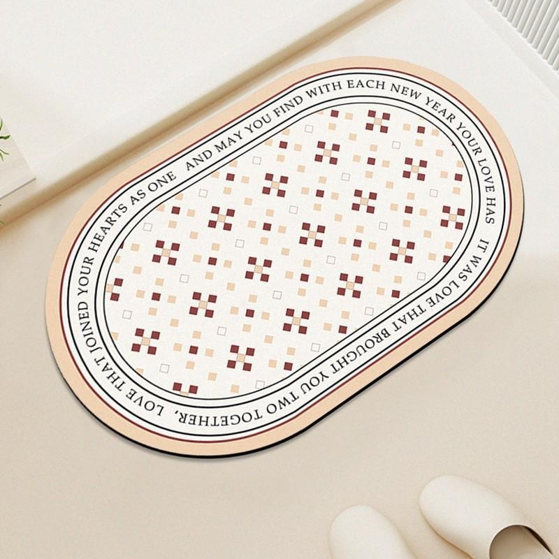 

American Bathroom Diatom Mud Floor Mat Non-Slip Absorbent Foot Mat Toilet Toilet Door Wear-Resistant Quick-Drying Carpet Dirt-Resistant 50*80cm