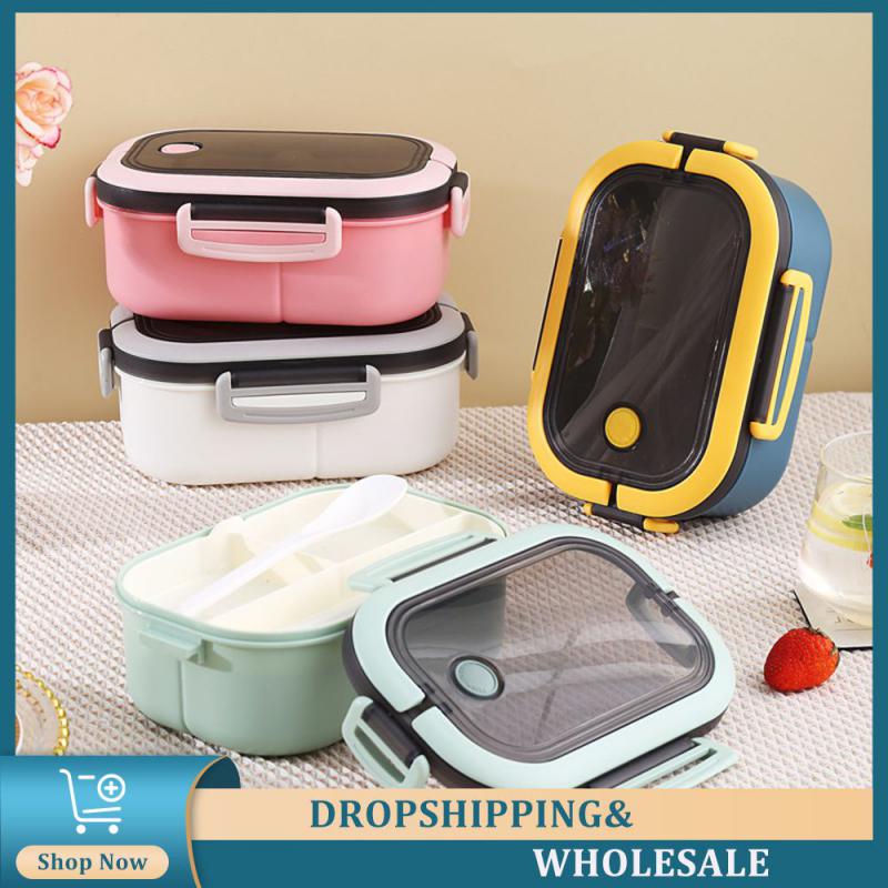 

Portable Lunch Box Sealing Leak-proof Food Grade Material Reliable The Actual Tableware Microwave Safe Lunch Box Grid Design