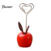 Strong Support Note Clip Cute Mushroom/Fruit Card Holder, Wooden Memo Holder Stand, Single Photo Star And Heart Wire Picture Display Clip, Desktop