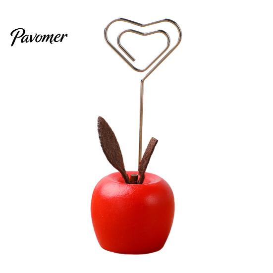Strong Support Note Clip Cute Mushroom/Fruit Card Holder, Wooden Memo Holder Stand, Single Photo Star And Heart Wire Picture Display Clip, Desktop
