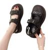 Platform sandals women's 2025 summer new muffin open-toed Velcro Roman sandals casual contrasting beach women's shoes