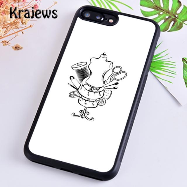 

Krajews Sewing Machine Pattern Phone Case Cover For iPhone 17 Air 16 15 14 plus 12 13 pro max coque Fundas iPhone 16pro max