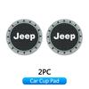 2Pcs Anti-Slip Waterproof Silicone Car Cup Coaster for Jeep Renegade Wrangler JK =Grand Cherokee Compass Patriot Auto Accessory ALP1