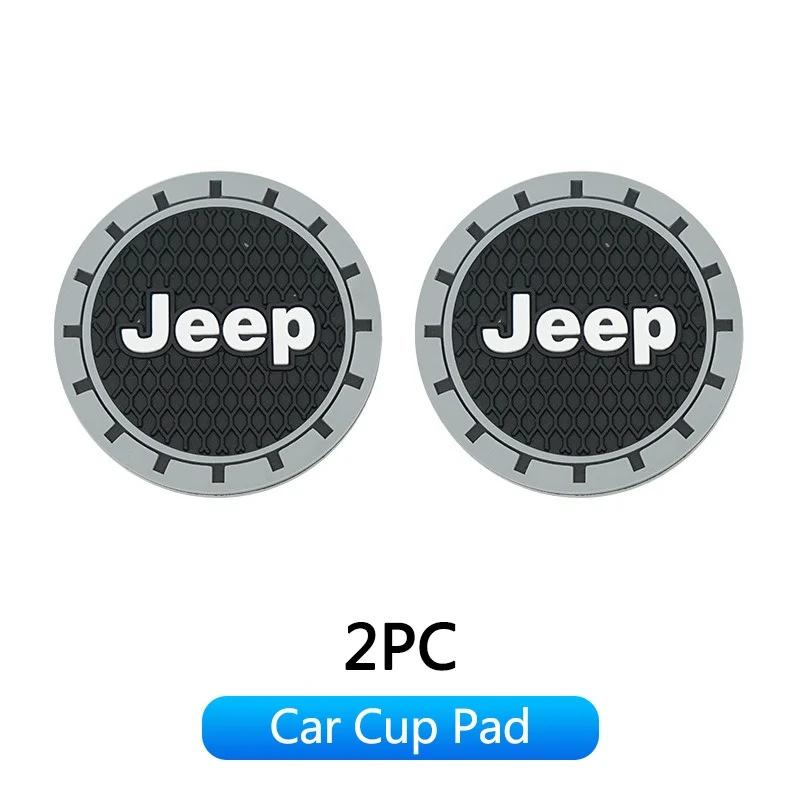 2Pcs Anti-Slip Waterproof Silicone Car Cup Coaster for Jeep Renegade Wrangler JK =Grand Cherokee Compass Patriot Auto Accessory ALP1