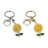 Sunflower Keyring Wear Resistant Metal Accessory Flower Key Holder Versatile Backpack Decoration for Travel