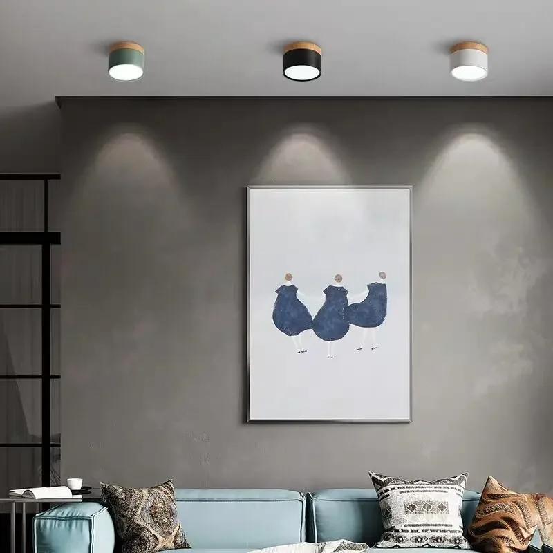 LED stropní svítidla 5W 7W 10W 12W 15W Macaroon Stropní Nordic Wood Grain Přisazená bodová světla Vnitřní lobby Obývací pokoj Ložnice