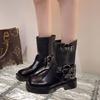 New Motorcycle Boots Women's INS  Shoes Platform Combat Botas Women Boots Trend Goth Cowboy Boot Plus Size 42
