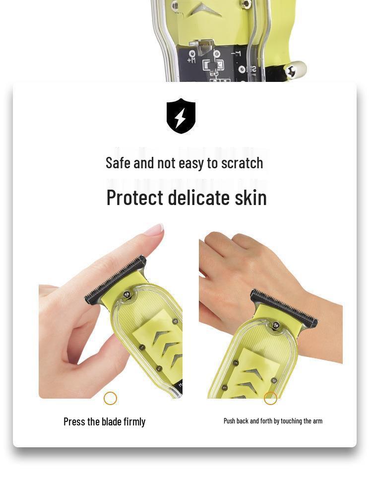 LCD Display Electric Hair Clipper: Transparent Cross-Border Shaving & Oil Head Trimmer for Home Use
