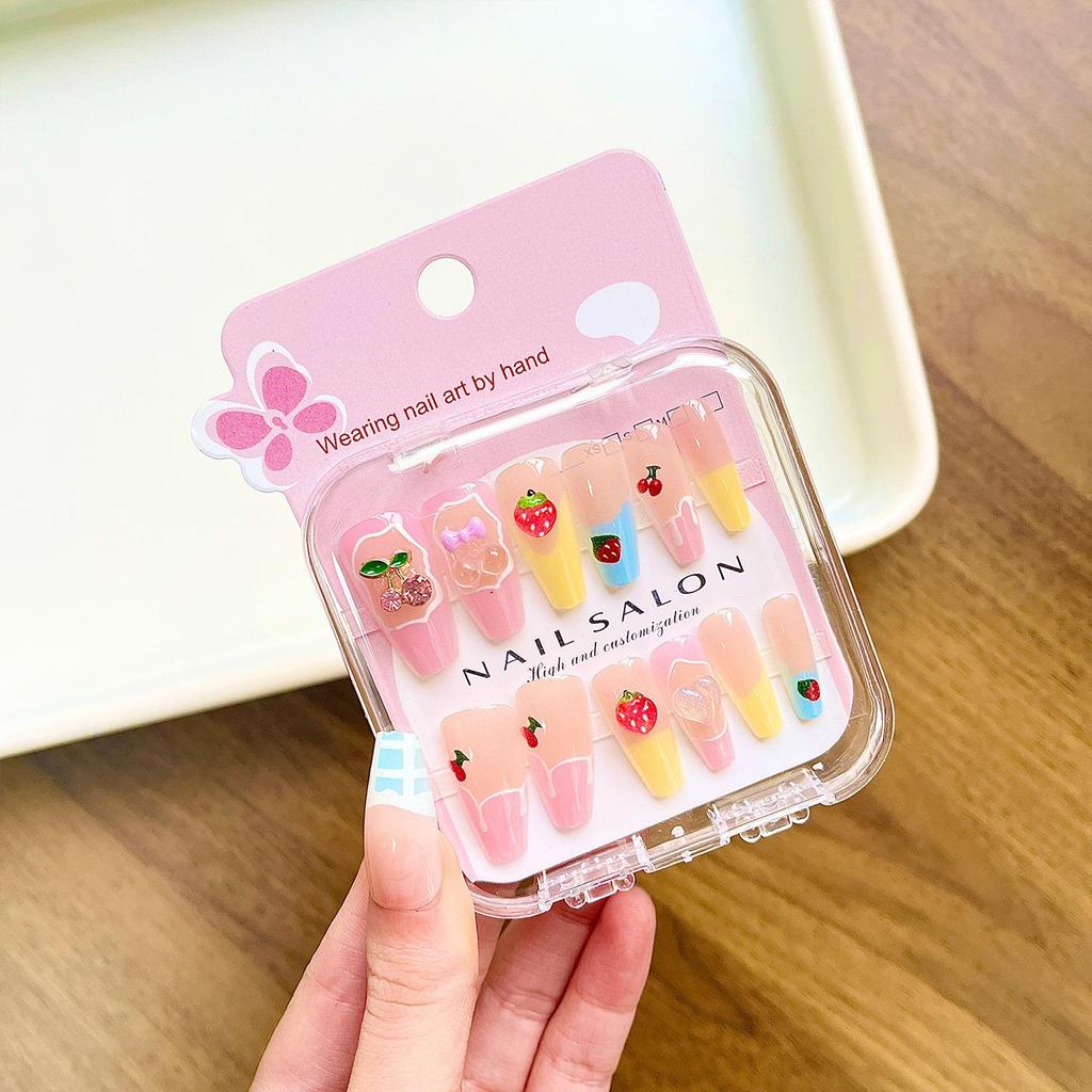 Pegatinas de Uñas Portátiles de Dibujos Animados para Niñas - Estilo Largo Blanqueador de Uñas, Nuevo Diseño 2026 para Uñas de Niñas Medianas y Grandes